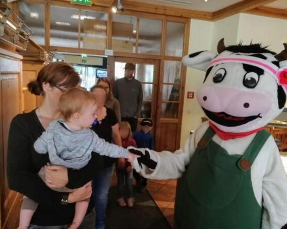 Vacation with a One-Year Old_Kids Entertainment Cow Mascot