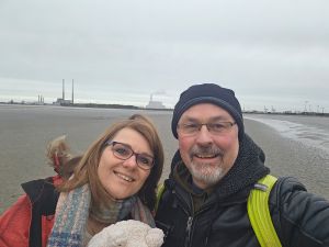 Author and Husband on Sandymount Beach