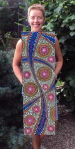 Kris Kirwan with one of her mosaics